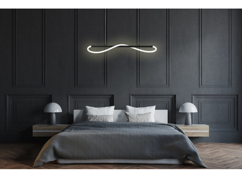 Stropné LED svietidlo CURVE - 60W - čierne