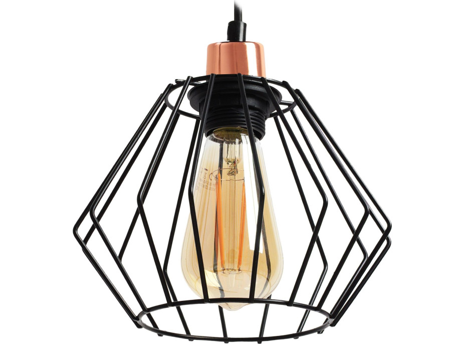 Stropné svietidlo SIENA long - čierne/rose gold