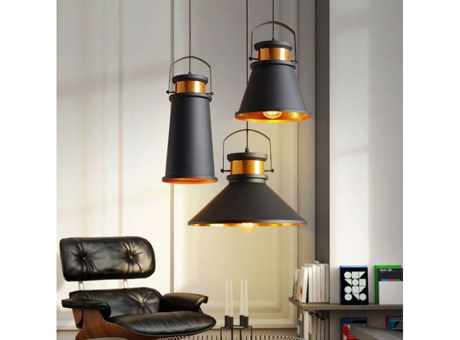 Stropné svietidlo ASTI set C, C, C - čierne - obdĺžniková základňa