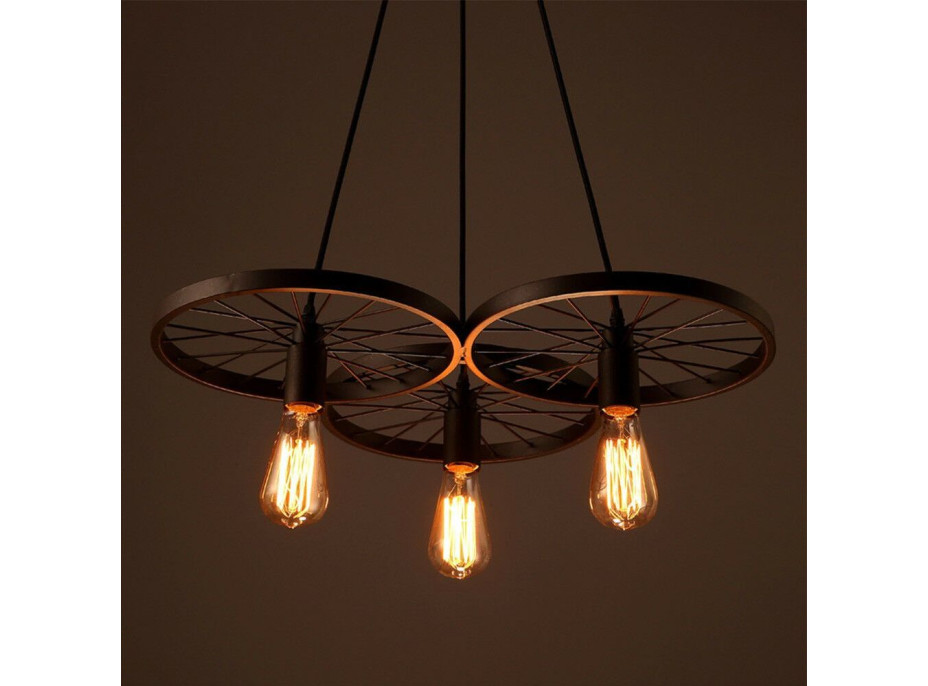 Stropné svietidlo LOFT WHEEL 3 - čierne