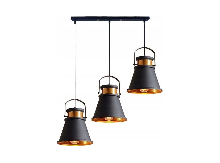 Stropné svietidlo ASTI set C, C, C - čierne - obdĺžniková základňa