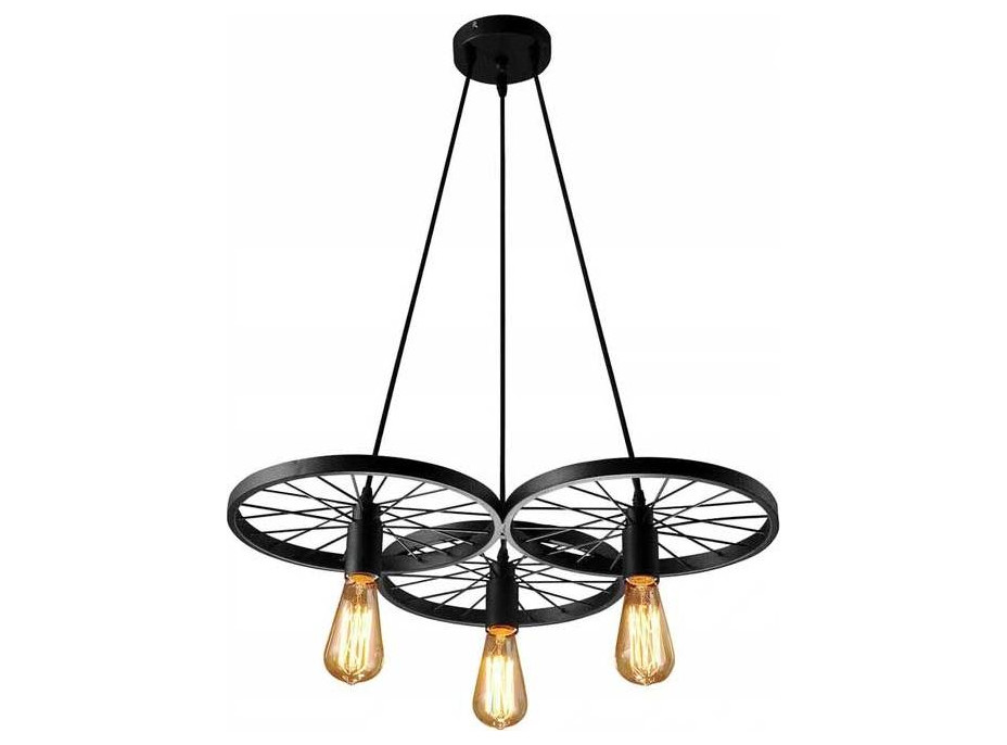 Stropné svietidlo LOFT WHEEL 3 - čierne