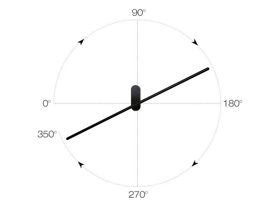 Nástenné LED svietidlo ROD centier - 92 cm - 12W - čierne