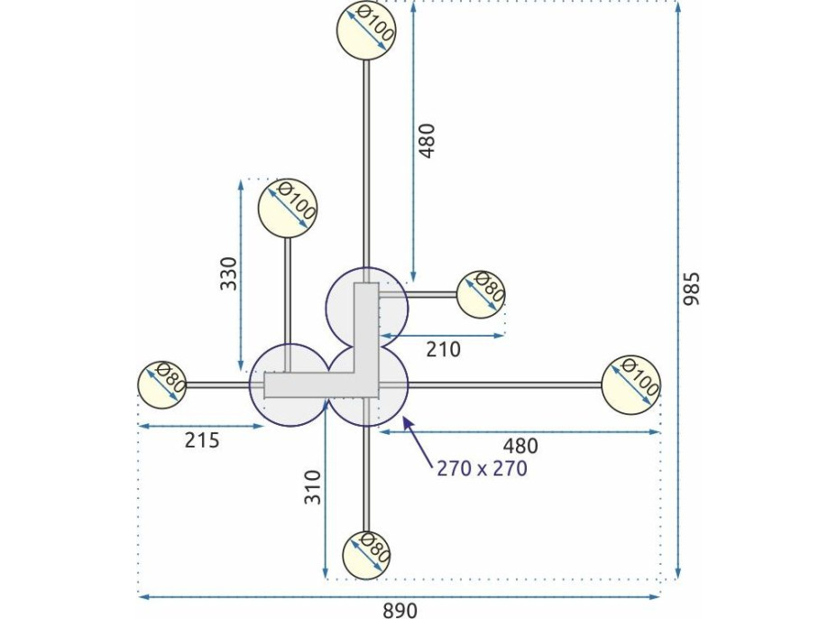 Stropné LED svietidlo ARMS half 40W - čierne + ovládač