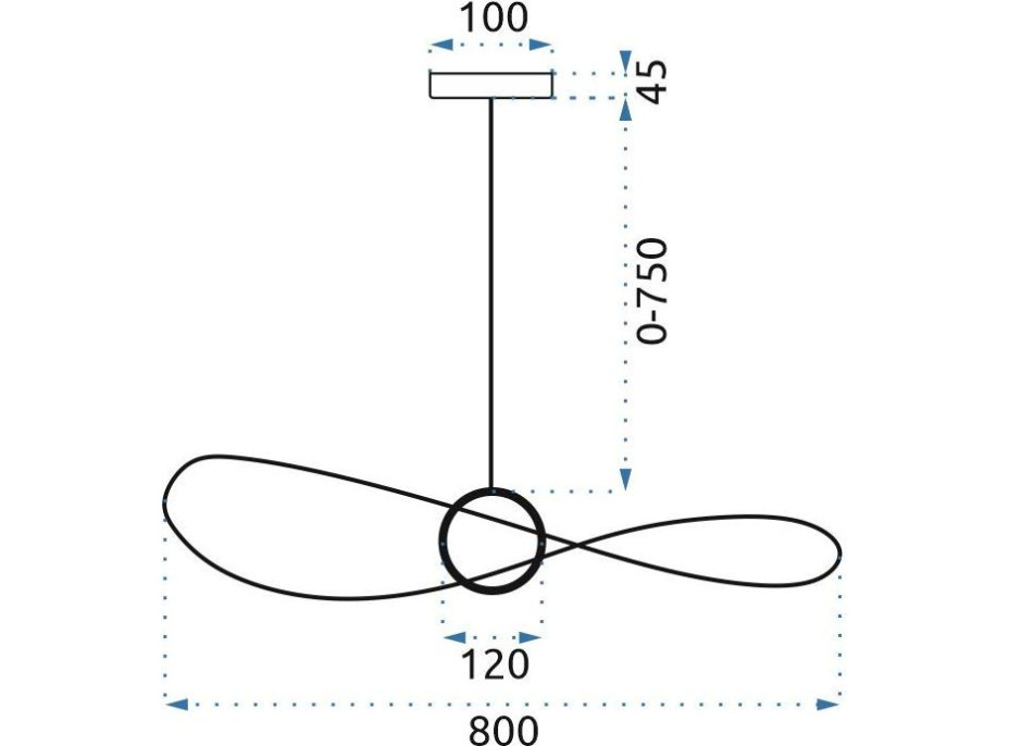 Stropné LED svietidlo FLOPPYHAT 80 cm - 12W - čierne