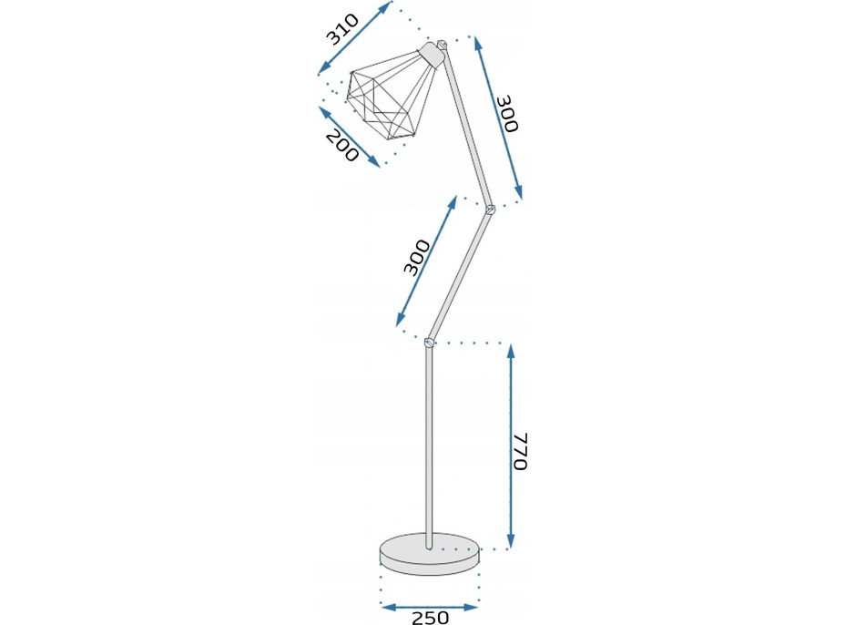 Stojacia lampa DIAMOND - čierna