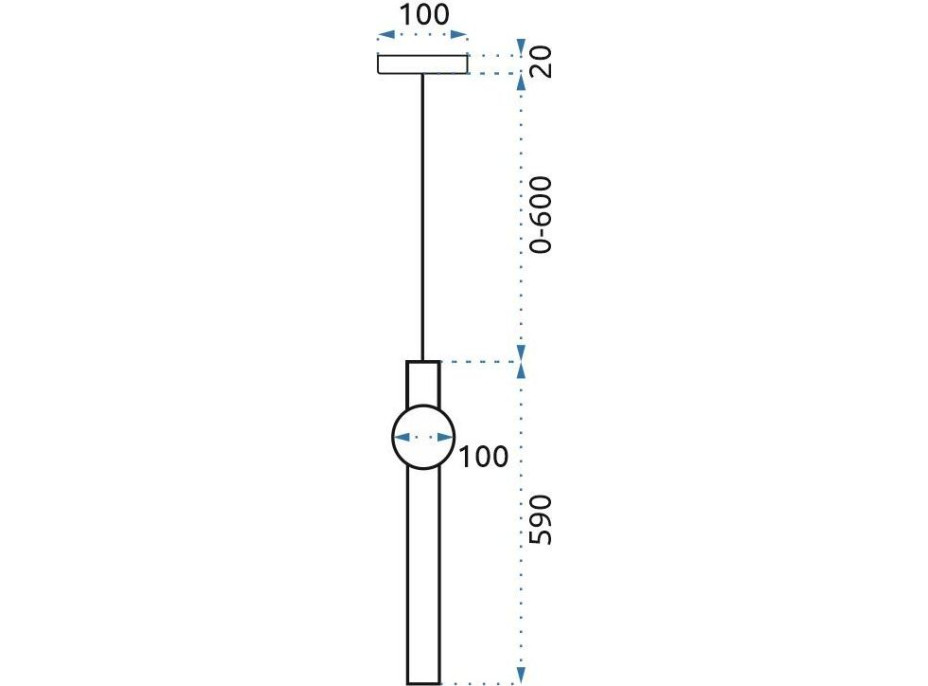 Stropné LED svietidlo BAR zvislé - 12W - zlaté