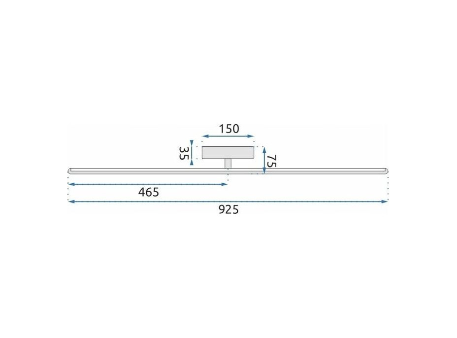 Nástenné LED svietidlo ROD centier - 92 cm - 12W - čierne