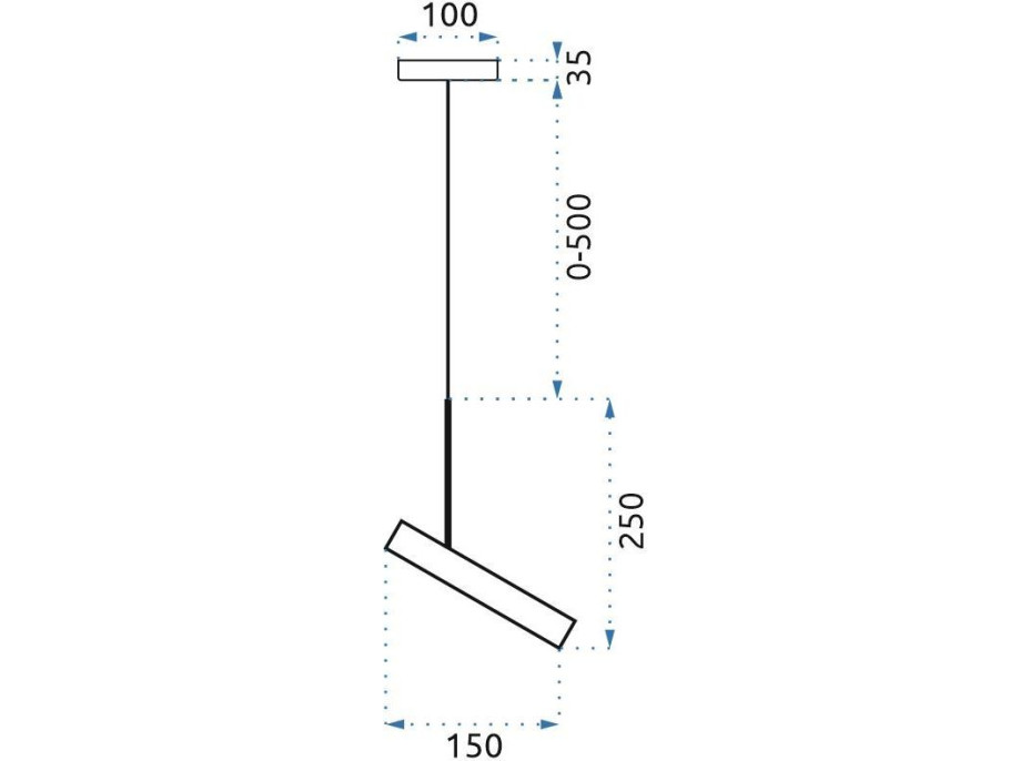 Stropné svietidlo TILTING SPOT - kov - čierne