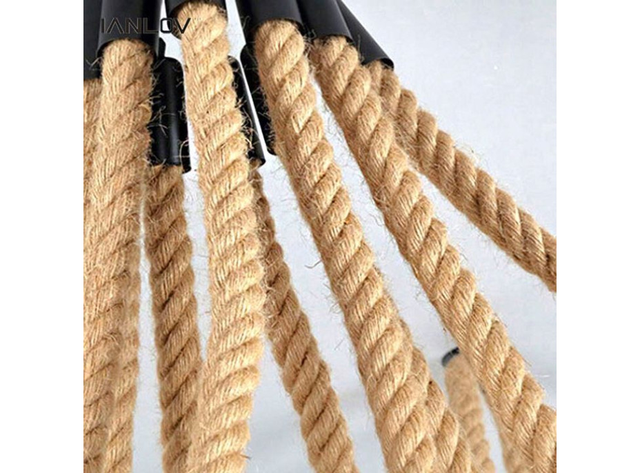 Stropné svietidlo 8 ROPES - kov/lano