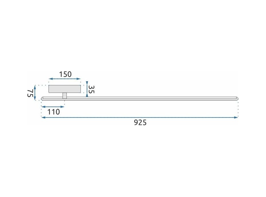 Nástenné LED svietidlo ROD side - 92 cm - 12W - čierne