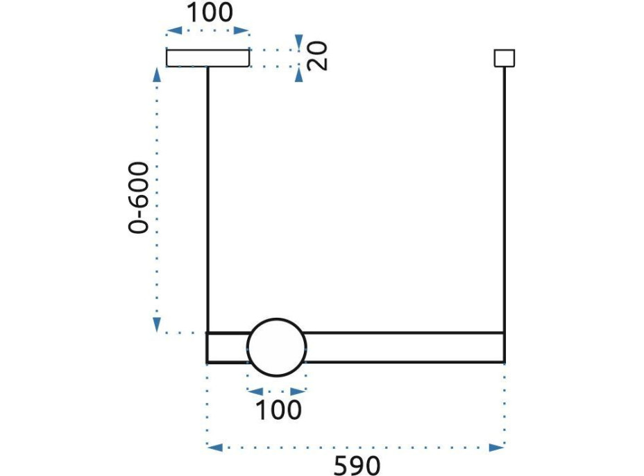 Stropné LED svietidlo BAR horizontálne - 12W - zlaté