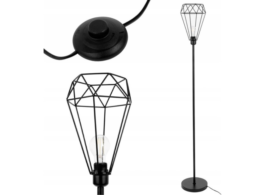 Stojacia lampa DIAMOND - rovná - čierna