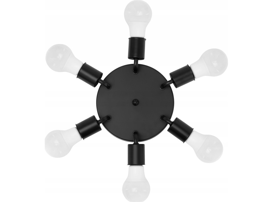 Stropné svietidlo HEXA round - 24,5x24,5x4,5 cm - čierne