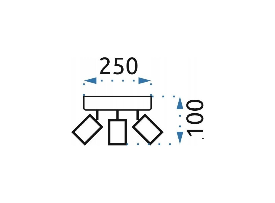 Stropné svietidlo TRIO rectangle - 25x5x10 cm - chrómové