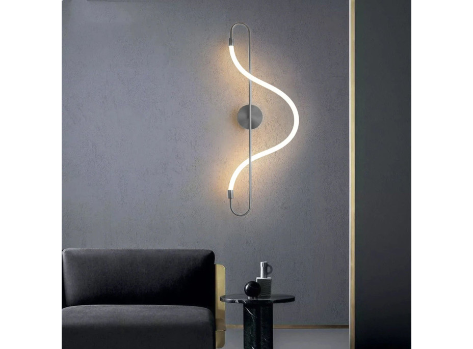 Nástenné LED svietidlo CURVE long - 24W - strieborné