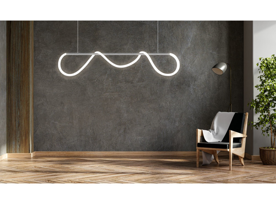 Stropné LED svietidlo CURVE maxi - 60W - chrómové