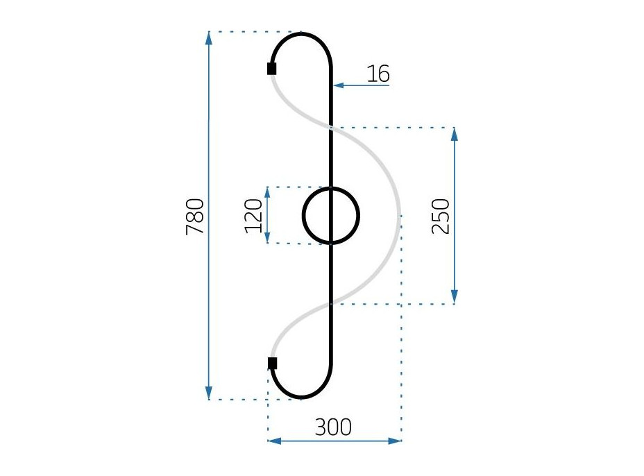 Nástenné LED svietidlo CURVE long - 24W - strieborné