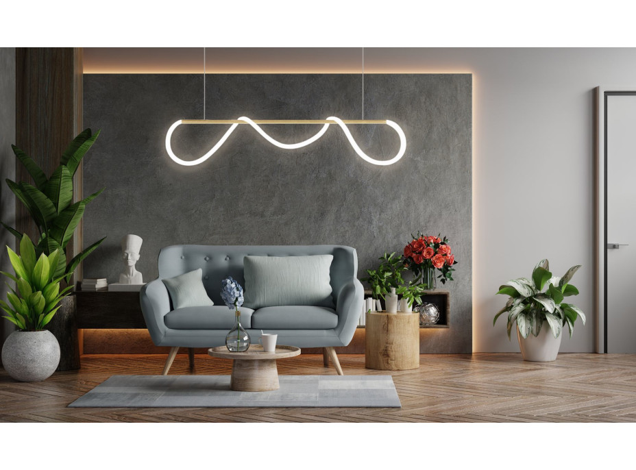 Stropné LED svietidlo CURVE maxi - 60W - zlaté