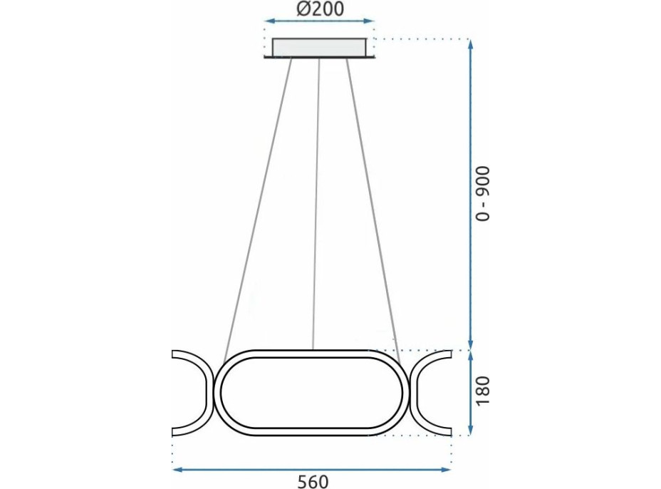 Stropné LED svietidlo MAROKO 90W - chrómové + ovládač