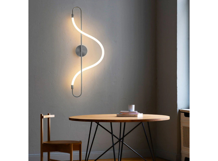 Nástenné LED svietidlo CURVE long - 24W - strieborné