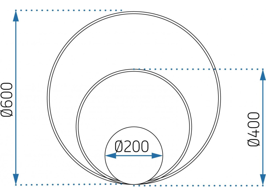 Stropné LED svietidlo CIRCLES - 110W - chrómové - s ovládačom