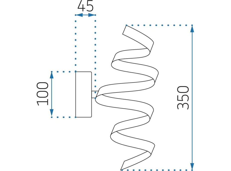 Nástenné LED svietidlo VORTEX long - 18W - chrómové