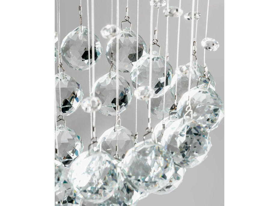 Stropné krištáľové svietidlo CRYSTAL string - 44 cm - chrómové