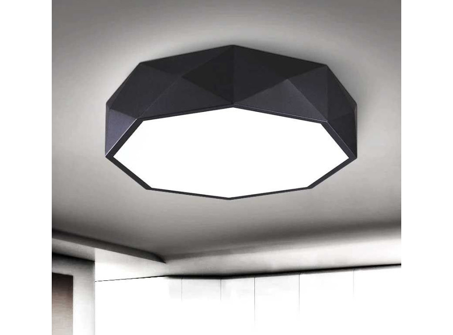 Stropné svietidlo COLE diamond - 30x30x8 cm - čierne