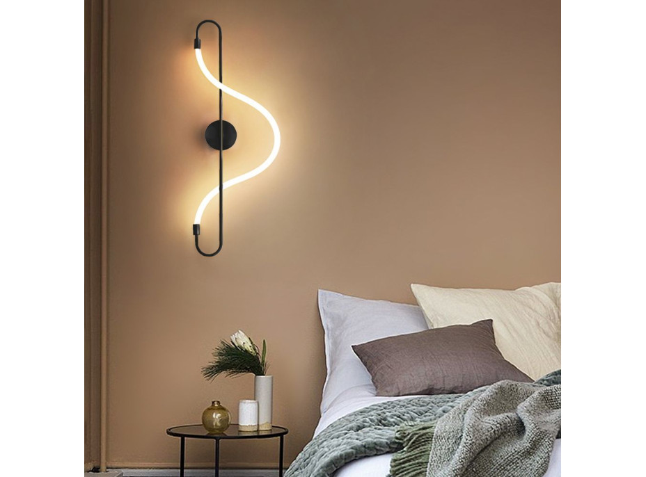 Nástenné LED svietidlo CURVE long - 24W - čierne