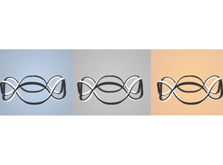 Stropné LED svietidlo PULSE 120W - čierne + ovládač