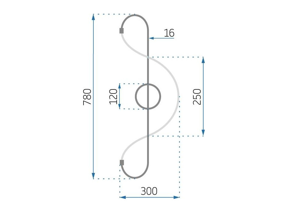 Nástenné LED svietidlo CURVE long - 24W - čierne