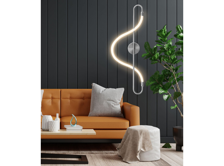 Nástenné LED svietidlo CURVE long - 24W - strieborné