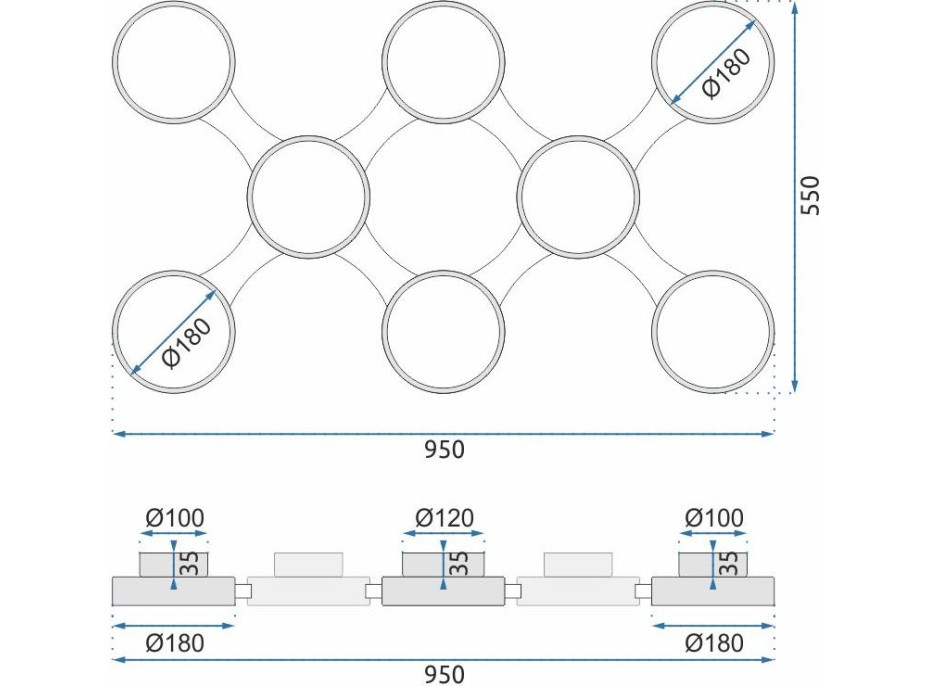 Stropné LED svietidlo GRID 40W - čierne / hnedé + ovládač