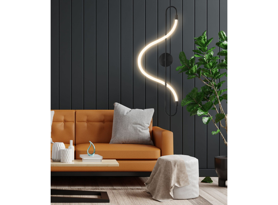 Nástenné LED svietidlo CURVE long - 24W - čierne