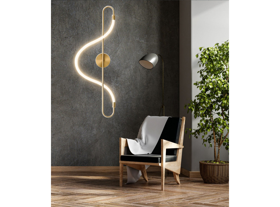 Nástenné LED svietidlo CURVE long - 24W - zlaté