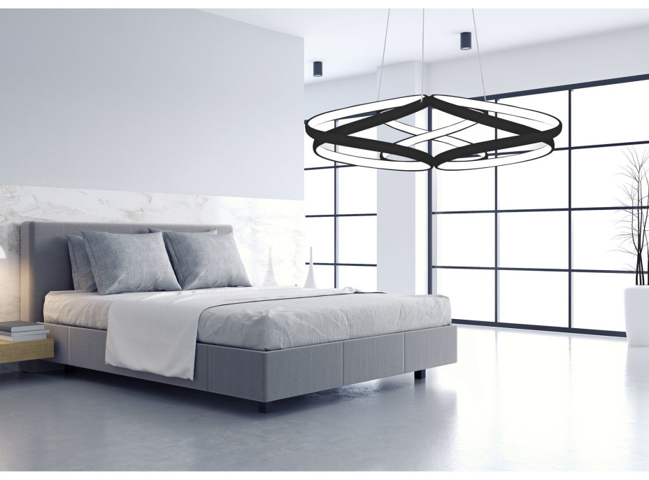 Stropné LED svietidlo HALO 120W - čierne + ovládač