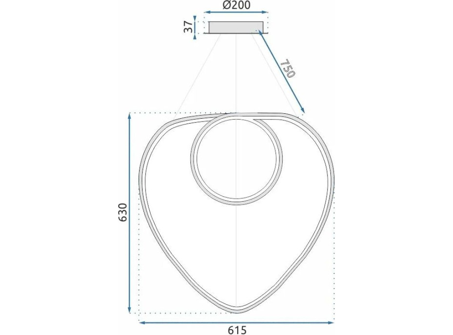 Stropné LED svietidlo HAZELNUT 70W - zlaté + ovládač