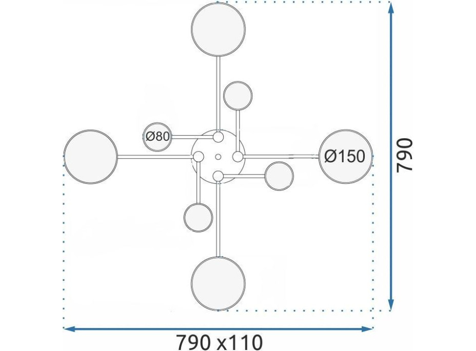 Stropné LED svietidlo GRID extend 80W - čierne / hnedé + ovládač