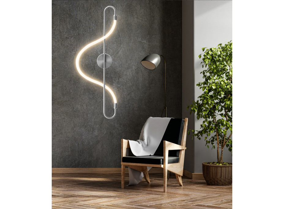 Nástenné LED svietidlo CURVE long - 24W - strieborné