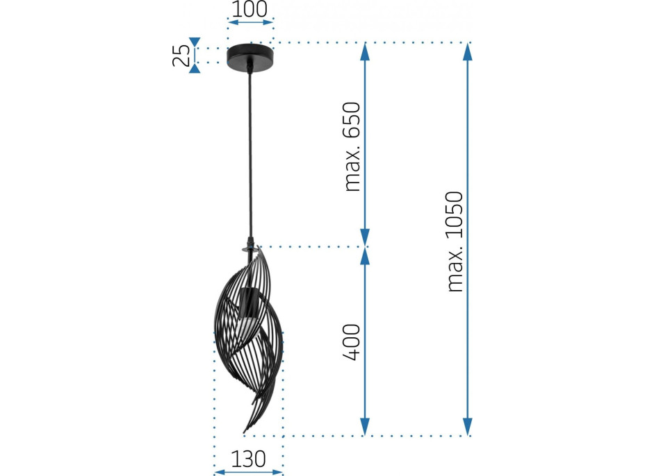 Stropné svietidlo LOFT VEIL - čierne