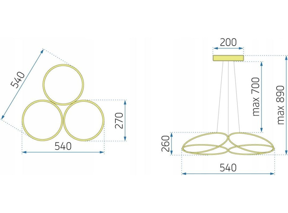 Stropné LED svietidlo HALO 120W - čierne + ovládač