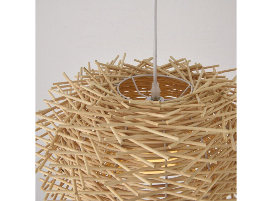 Stropné svietidlo BOHO nest round - bambusové/čierne