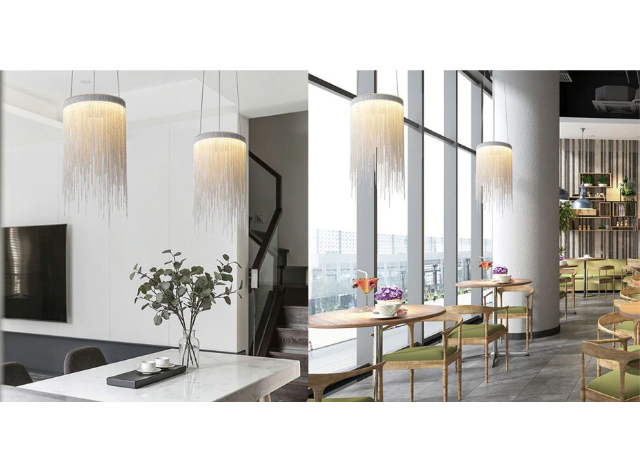 Stropné LED krištáľové svietidlo WATERFALL - 10W - chrómové