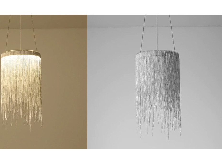 Stropné LED krištáľové svietidlo WATERFALL - 10W - chrómové