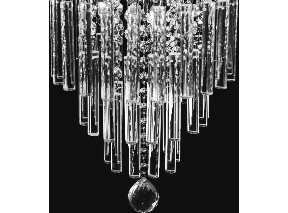 Stropné krištáľové svietidlo CRYSTAL icicle - 35 cm - chrómové