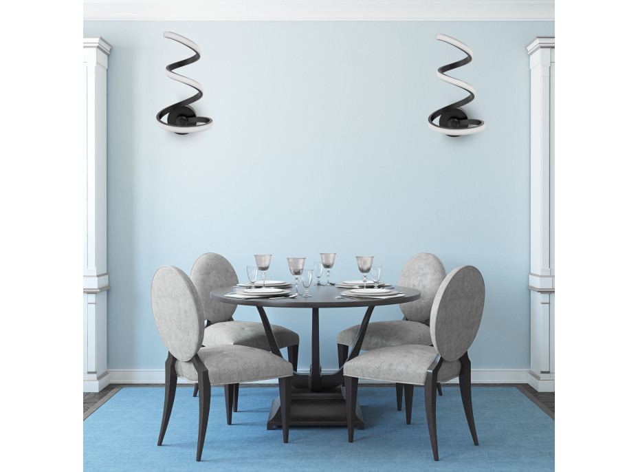 Nástenné LED svietidlo VORTEX half - 18W - čierne