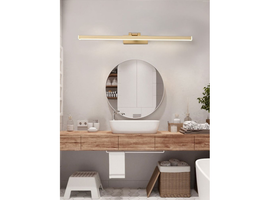 Nástenné LED svietidlo nad zrkadlo GOLDEN - 40 cm - 8W - zlaté