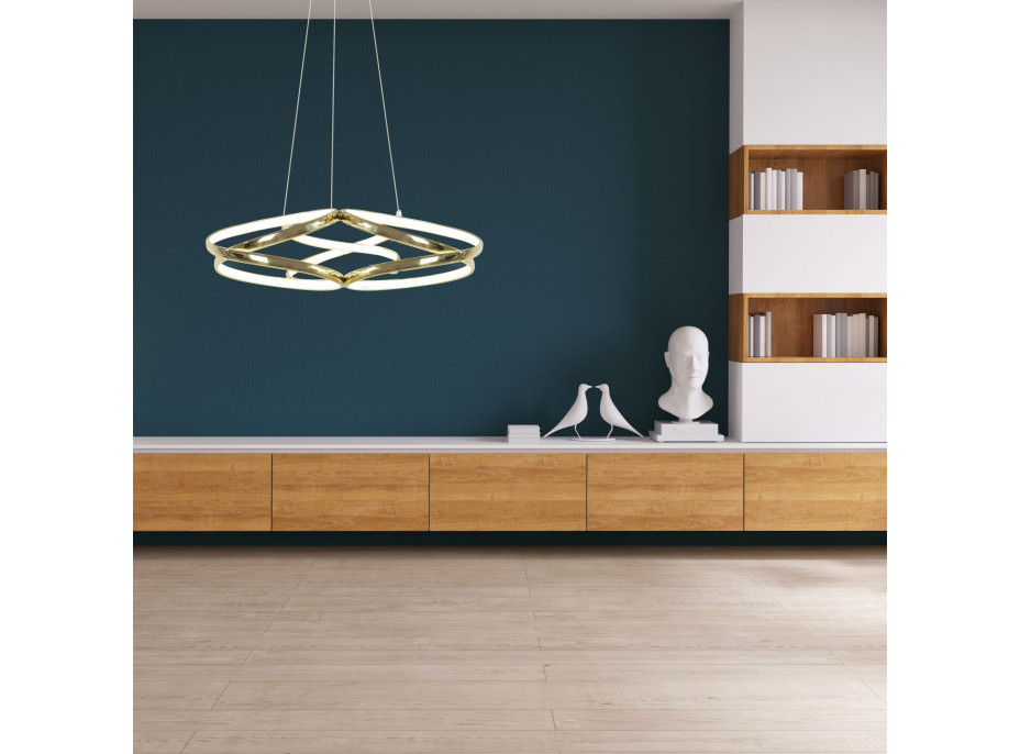 Stropné LED svietidlo HALO 120W - zlaté + ovládač