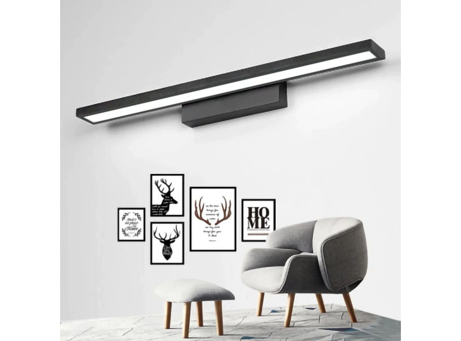 Nástenné LED svietidlo nad zrkadlo FLAT - 60 cm - 7W - čierne